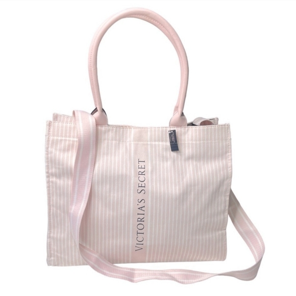 Victoria's Secret Pink Striped Tote Bag New - Picture 3 of 7